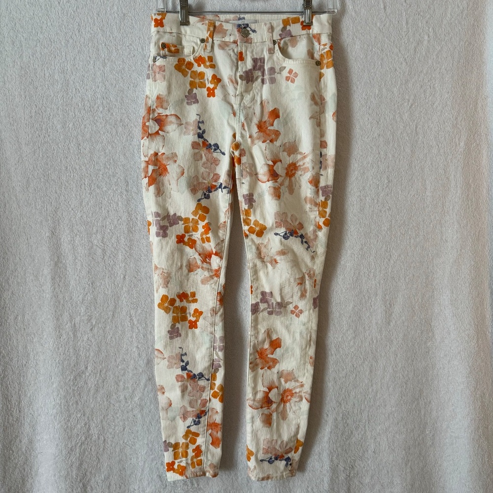 7 for All Mankind Skinny Floral Jeans - Size 26